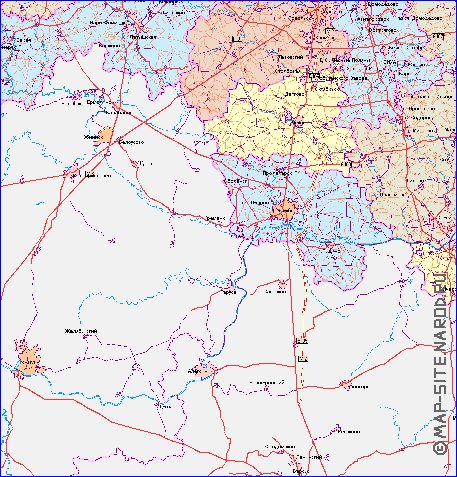 mapa de de estradas Oblast de Moscou