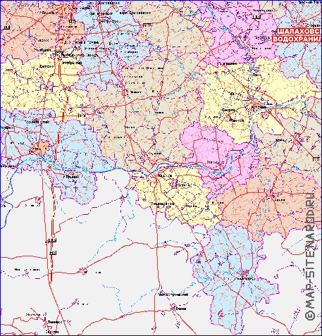 mapa de de estradas Oblast de Moscou