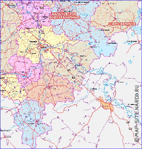 mapa de de estradas Oblast de Moscou