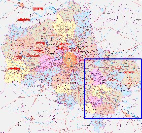 mapa de de estradas Oblast de Moscou