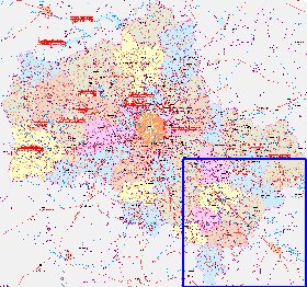 mapa de de estradas Oblast de Moscou