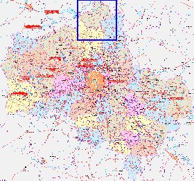 mapa de de estradas Oblast de Moscou