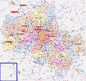 mapa de de estradas Oblast de Moscou