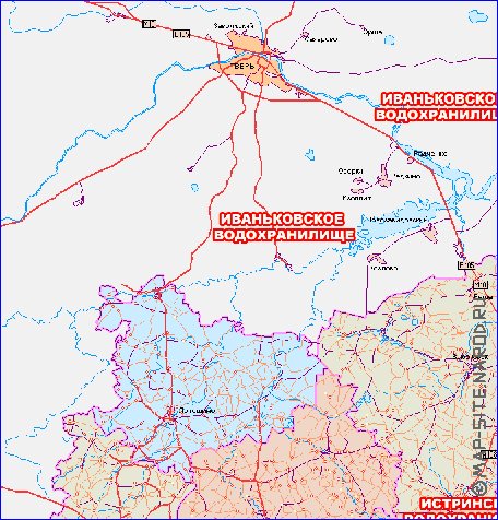 carte de des routes Oblast de Moscou