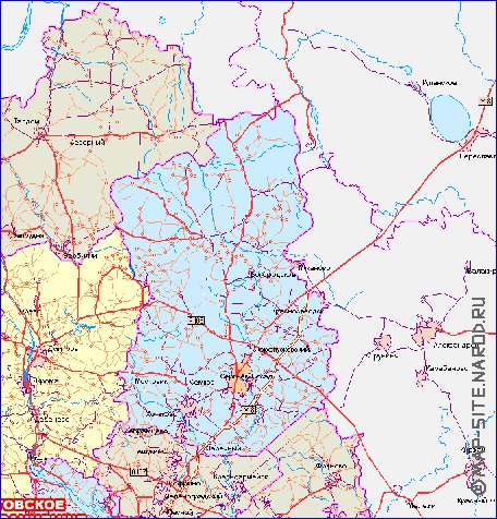 mapa de de estradas Oblast de Moscou