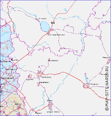 mapa de de estradas Oblast de Moscou