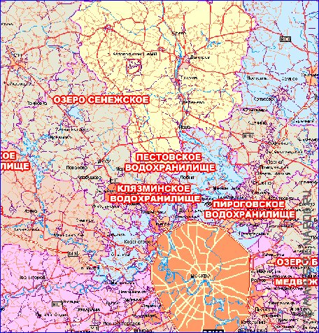 carte de des routes Oblast de Moscou