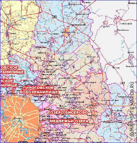 carte de des routes Oblast de Moscou