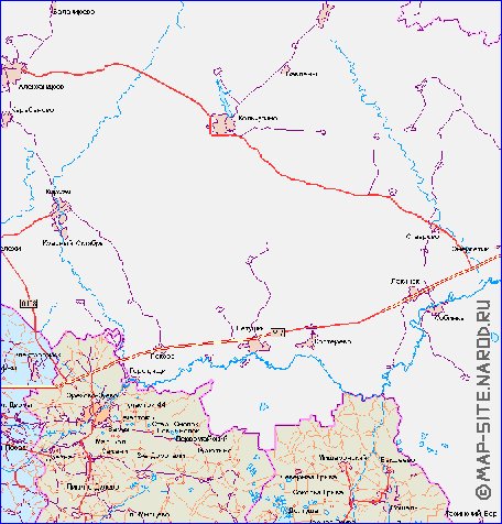 carte de des routes Oblast de Moscou