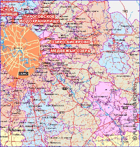 carte de des routes Oblast de Moscou