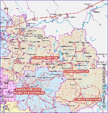 mapa de de estradas Oblast de Moscou