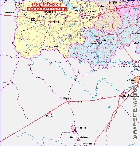 mapa de de estradas Oblast de Moscou