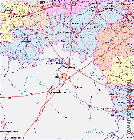 carte de des routes Oblast de Moscou