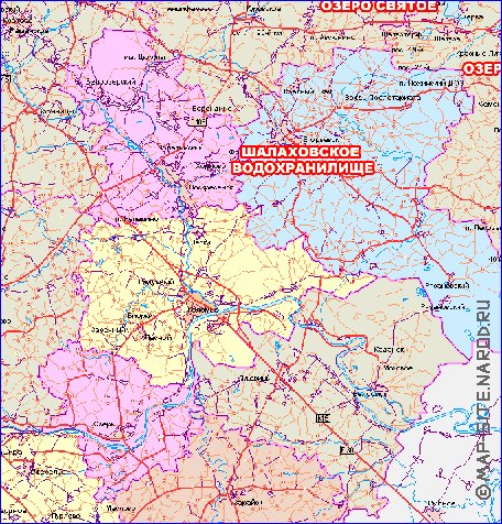 mapa de de estradas Oblast de Moscou