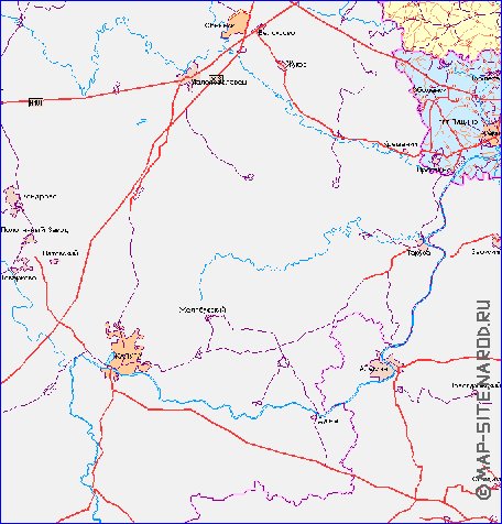 carte de des routes Oblast de Moscou