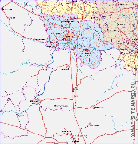 mapa de de estradas Oblast de Moscou