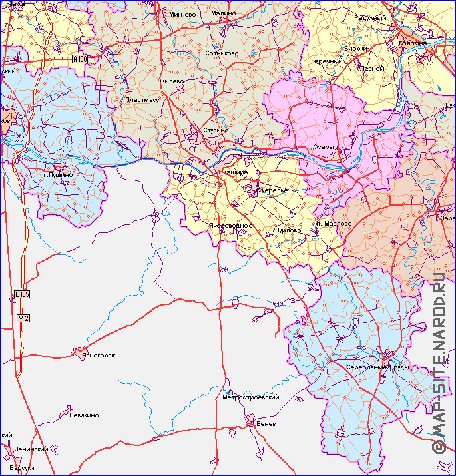 mapa de de estradas Oblast de Moscou