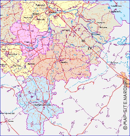 carte de des routes Oblast de Moscou