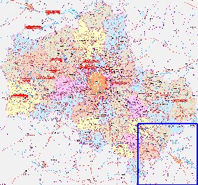 mapa de de estradas Oblast de Moscou