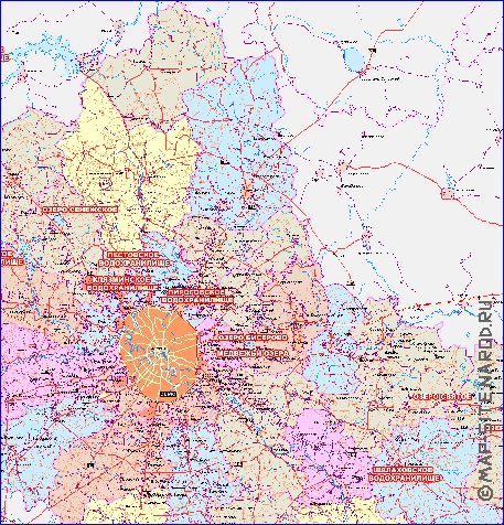 carte de des routes Oblast de Moscou