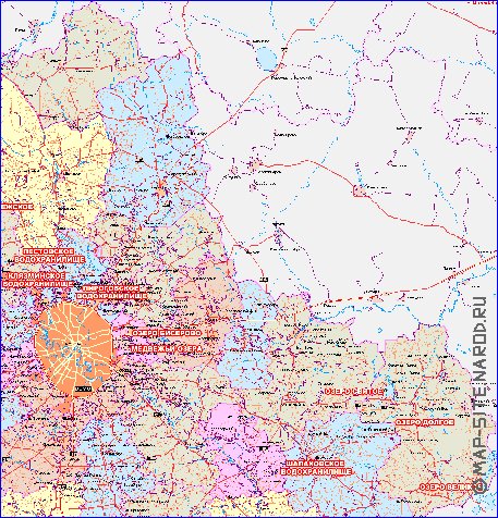 carte de des routes Oblast de Moscou