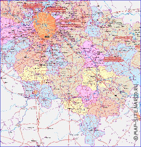 carte de des routes Oblast de Moscou