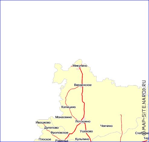 Transport carte de Oblast de Moscou