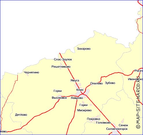 Transporte mapa de Oblast de Moscou