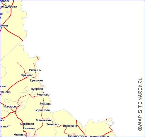 Transport carte de Oblast de Moscou