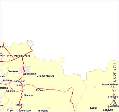 Transport carte de Oblast de Moscou