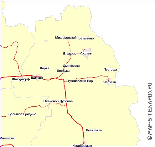 Transport carte de Oblast de Moscou