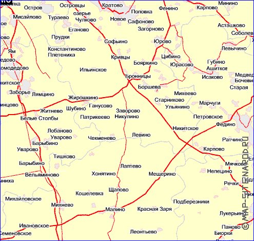 Transport carte de Oblast de Moscou