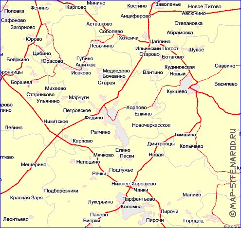 Transport carte de Oblast de Moscou