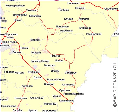 Transport carte de Oblast de Moscou