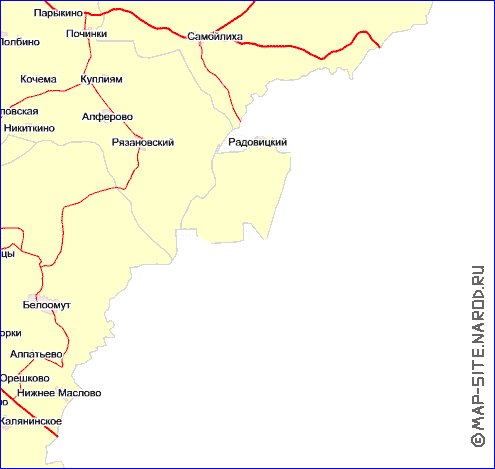 Transport carte de Oblast de Moscou