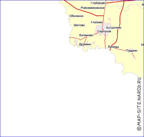 Transport carte de Oblast de Moscou