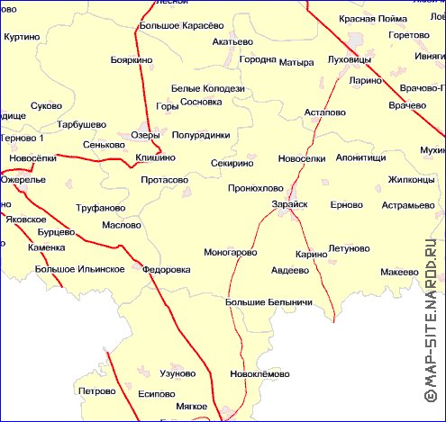 Transport carte de Oblast de Moscou