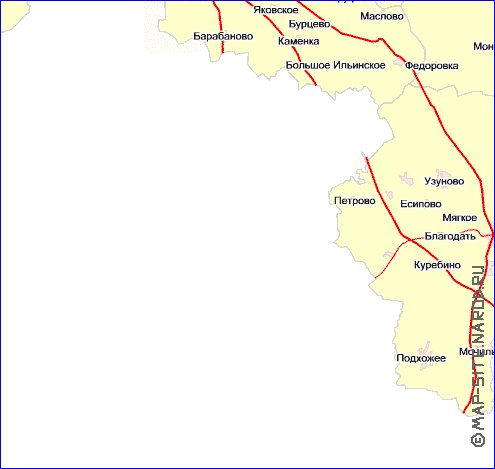 Transport carte de Oblast de Moscou