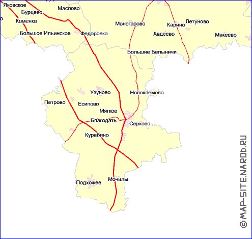 Transport carte de Oblast de Moscou