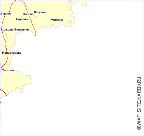 Transport carte de Oblast de Moscou