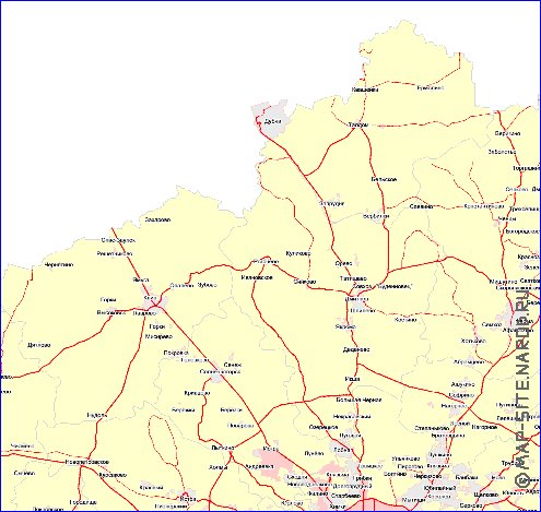 Transport carte de Oblast de Moscou