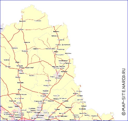 Transport carte de Oblast de Moscou