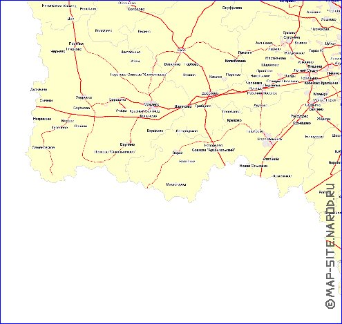 Transport carte de Oblast de Moscou