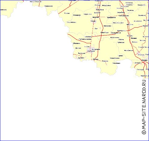 Transport carte de Oblast de Moscou