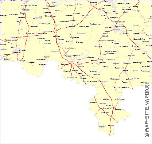 Transport carte de Oblast de Moscou