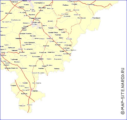 Transport carte de Oblast de Moscou