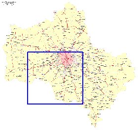 Transport carte de Oblast de Moscou