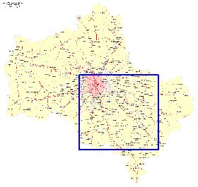 Transport carte de Oblast de Moscou