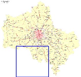 Transport carte de Oblast de Moscou