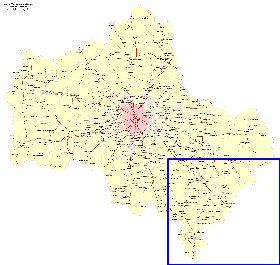 Transport carte de Oblast de Moscou